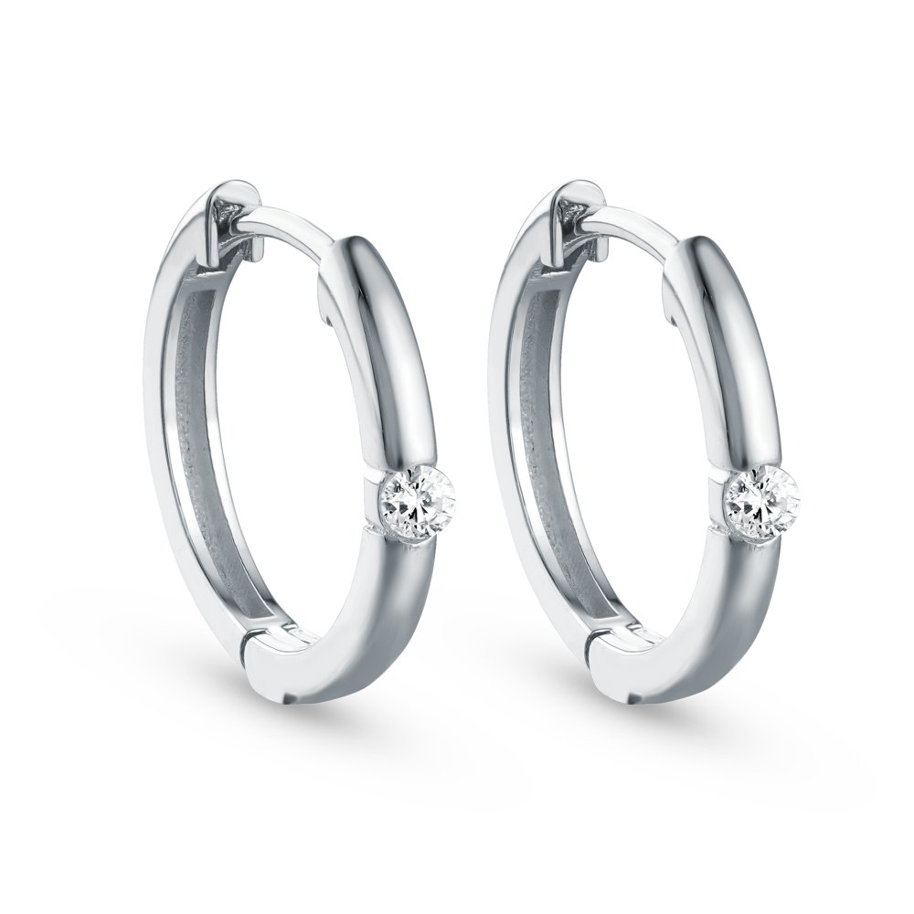 STFE-600W — boucles d'oreilles en vermeil or 14K avec diamants cultivés en laboratoire
