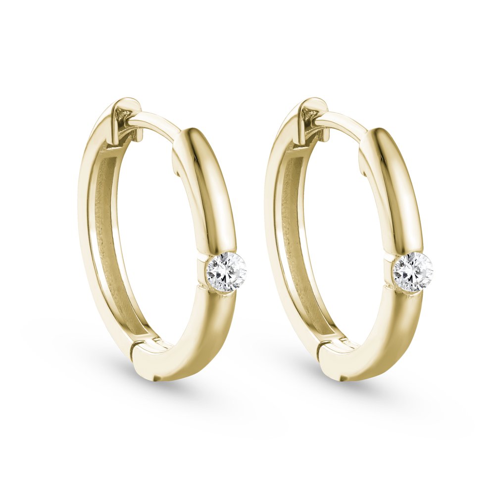 STFE-600Y — boucles d'oreilles en vermeil or 14K avec diamants cultivés en laboratoire