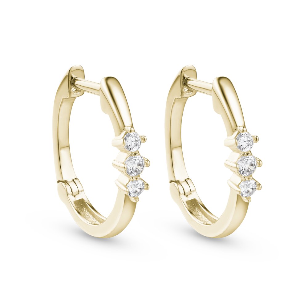 STFE-601Y — boucles d'oreilles en vermeil or 14K avec diamants cultivés en laboratoire