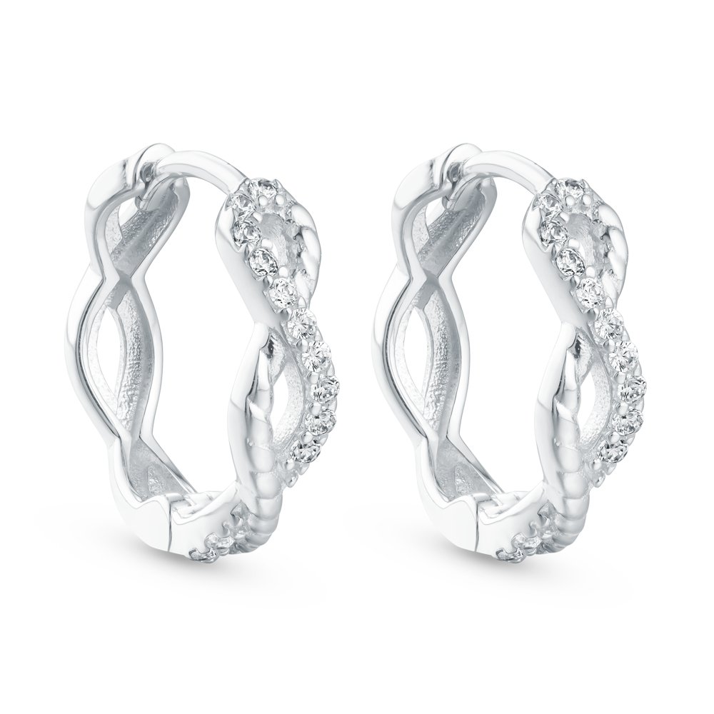 STFE-603W — boucles d'oreilles en vermeil or 14K avec diamants cultivés en laboratoire