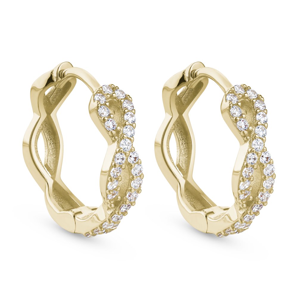STFE-603Y — boucles d'oreilles en vermeil or 14K avec diamants cultivés en laboratoire