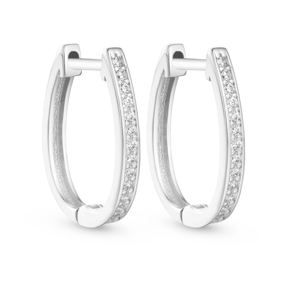 STFE-604W — boucles d'oreilles en vermeil or 14K avec diamants cultivés en laboratoire