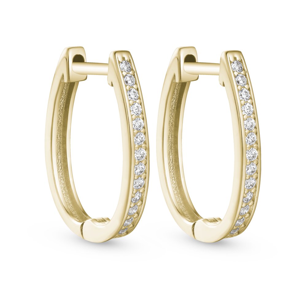STFE-604Y — boucles d'oreilles en vermeil or 14K avec diamants cultivés en laboratoire