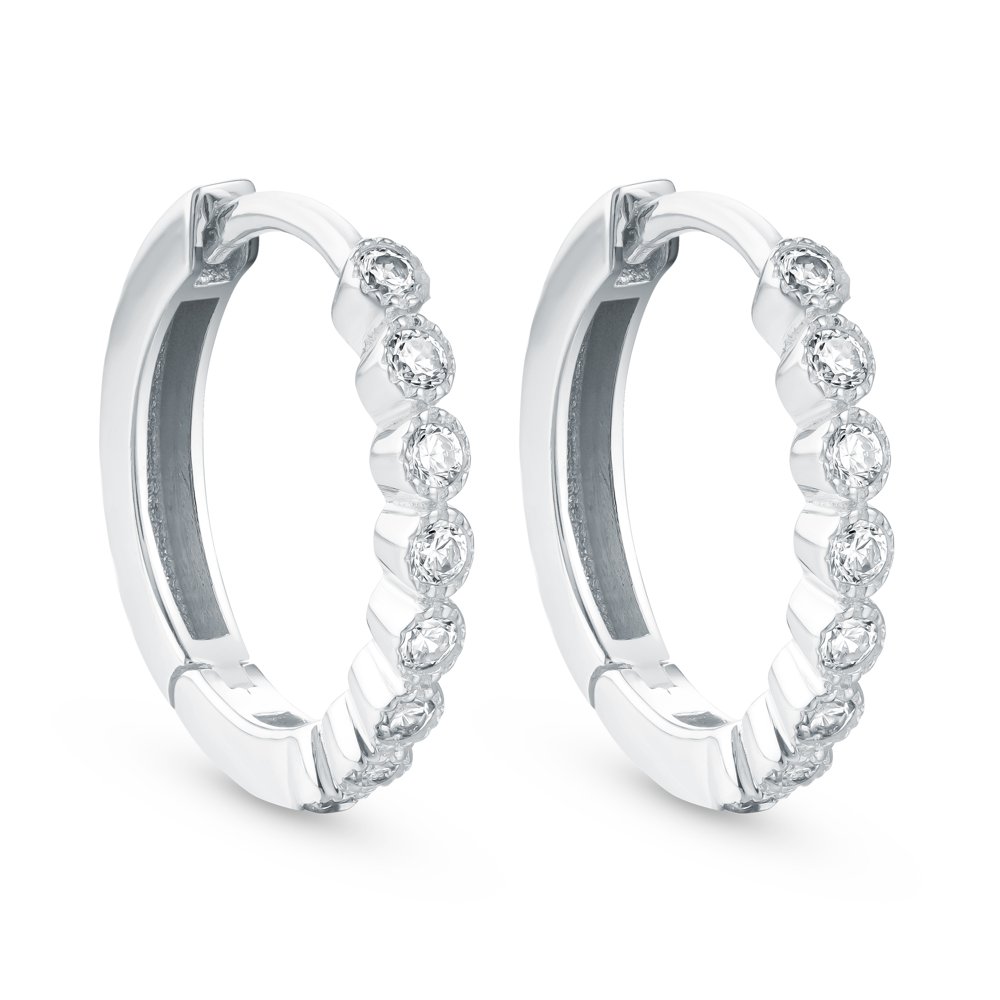 STFE-606W — boucles d'oreilles en vermeil or 14K avec diamants cultivés en laboratoire