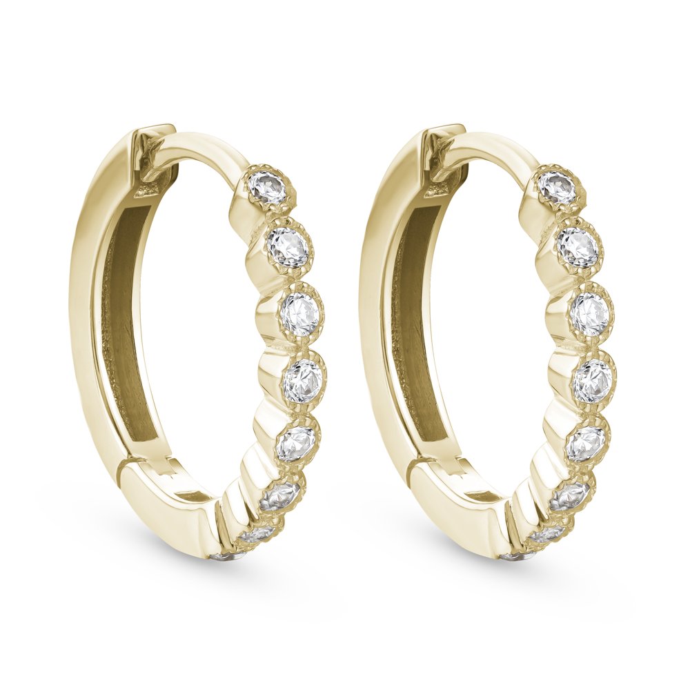 STFE-606Y — boucles d'oreilles en vermeil or 14K avec diamants cultivés en laboratoire