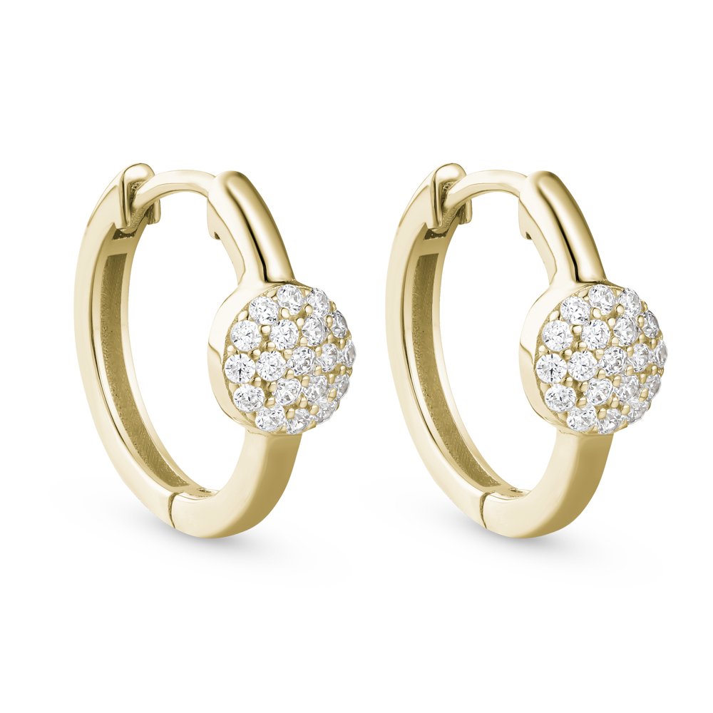 STFE-607Y — boucles d'oreilles en vermeil or 14K avec diamants cultivés en laboratoire