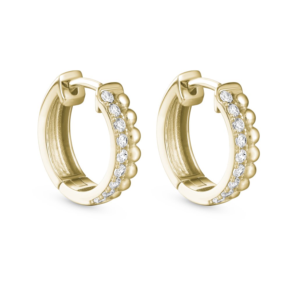STFE-615Y — boucles d'oreilles en vermeil or 14K avec diamants cultivés en laboratoire