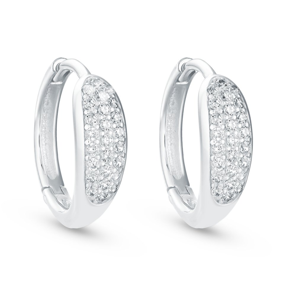 STFE-621W — boucles d'oreilles en vermeil or 14K avec diamants cultivés en laboratoire