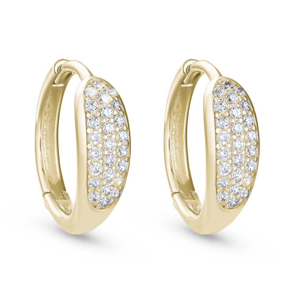 STFE-621Y — boucles d'oreilles en vermeil or 14K avec diamants cultivés en laboratoire