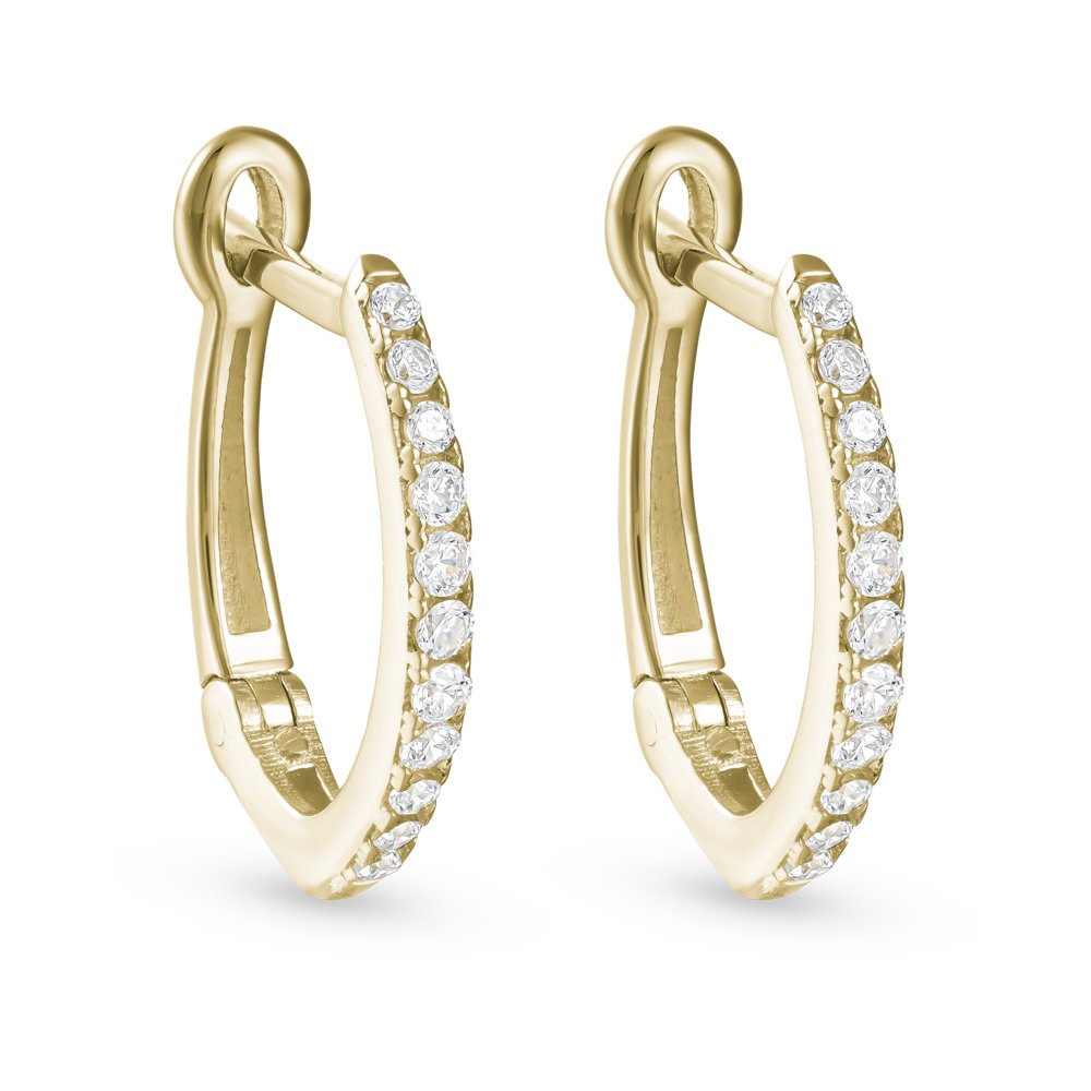 STFE-641Y — boucles d'oreilles en vermeil or 14K avec diamants cultivés en laboratoire