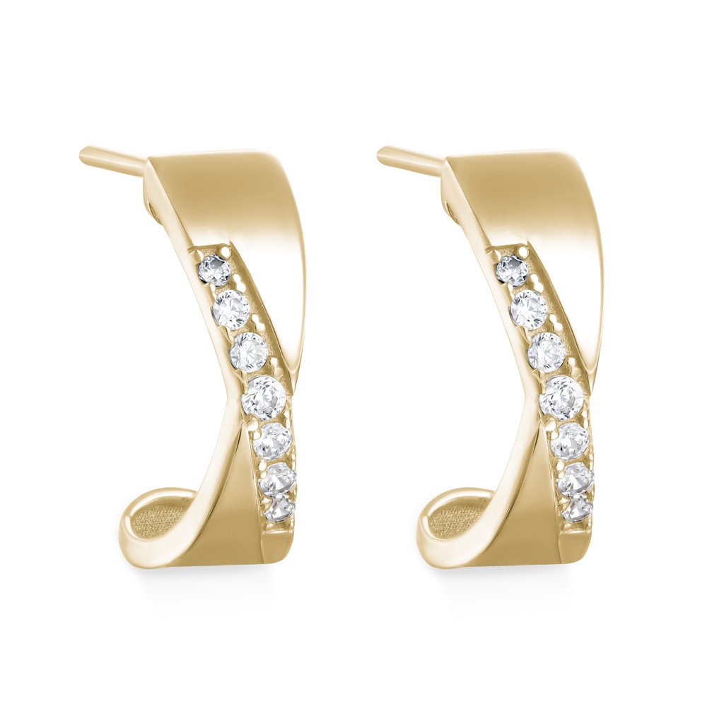 STFE-645Y — boucles d'oreilles en vermeil or 14K avec diamants cultivés en laboratoire