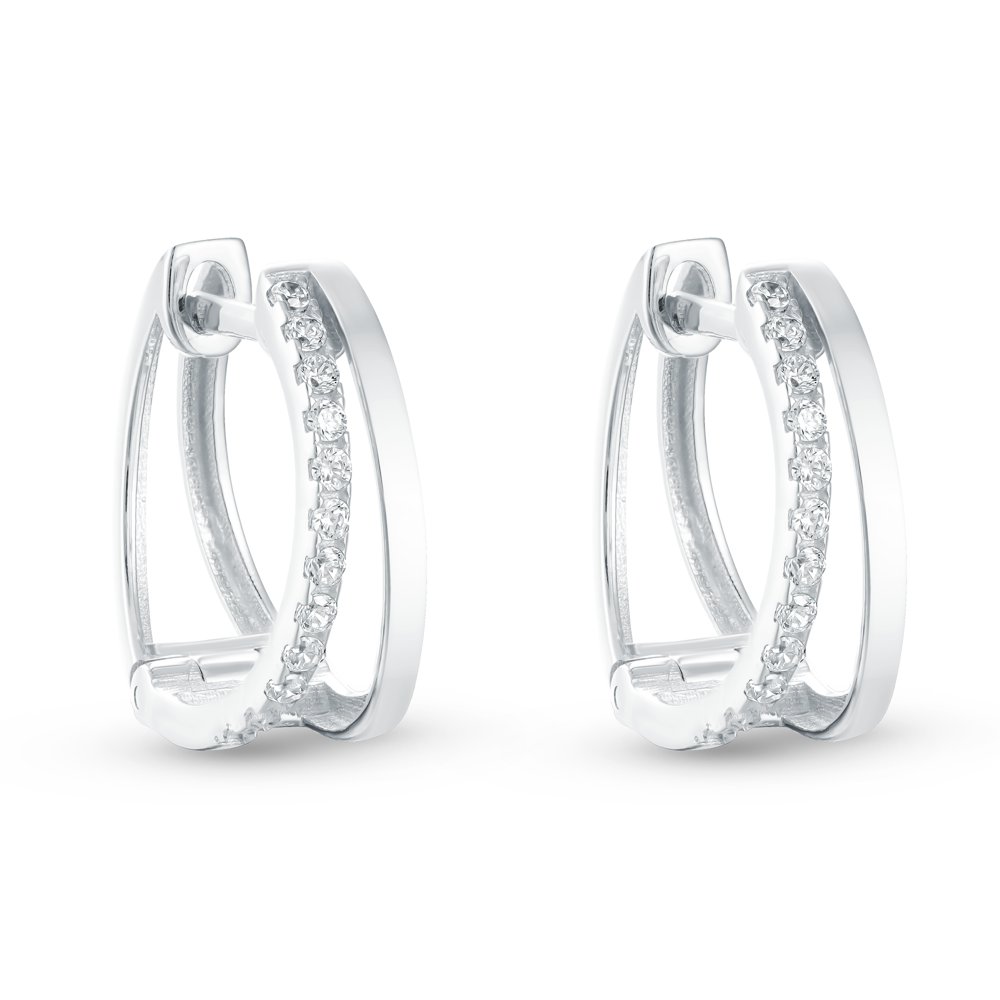 STFE-650W — boucles d'oreilles en vermeil or 14K avec diamants cultivés en laboratoire
