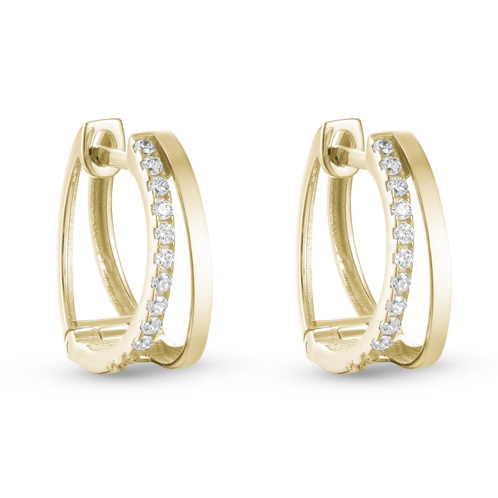 STFE-650Y — boucles d'oreilles en vermeil or 14K avec diamants cultivés en laboratoire