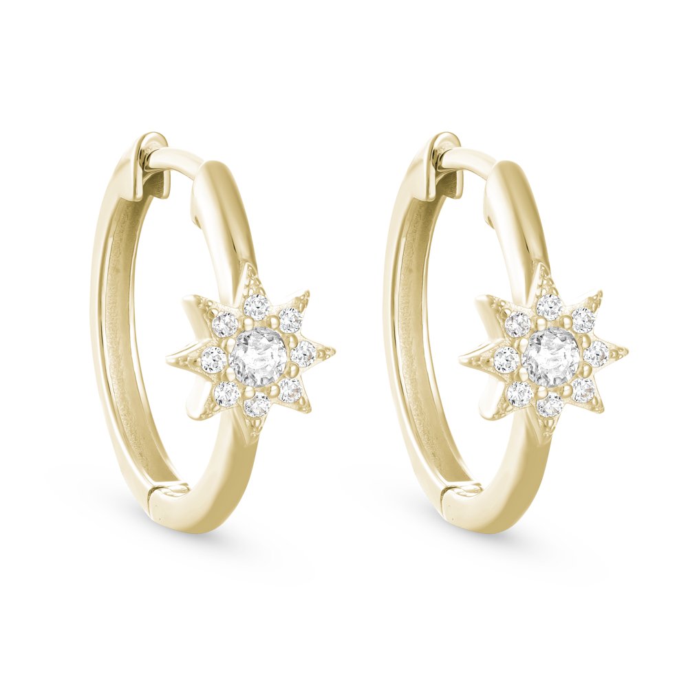 STFE-651Y — boucles d'oreilles en vermeil or 14K avec diamants cultivés en laboratoire