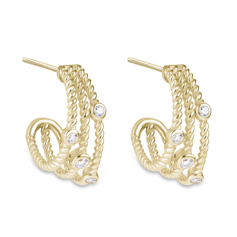 STFE-652Y — boucles d'oreilles en vermeil or 14K avec diamants cultivés en laboratoire