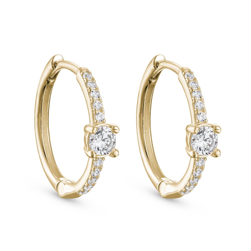 STFE-654Y — boucles d'oreilles en vermeil or 14K avec diamants cultivés en laboratoire