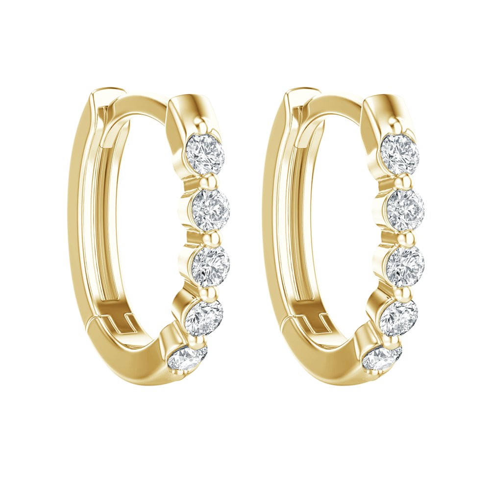 STFE-658Y — boucles d'oreilles en vermeil or 14K avec diamants cultivés en laboratoire