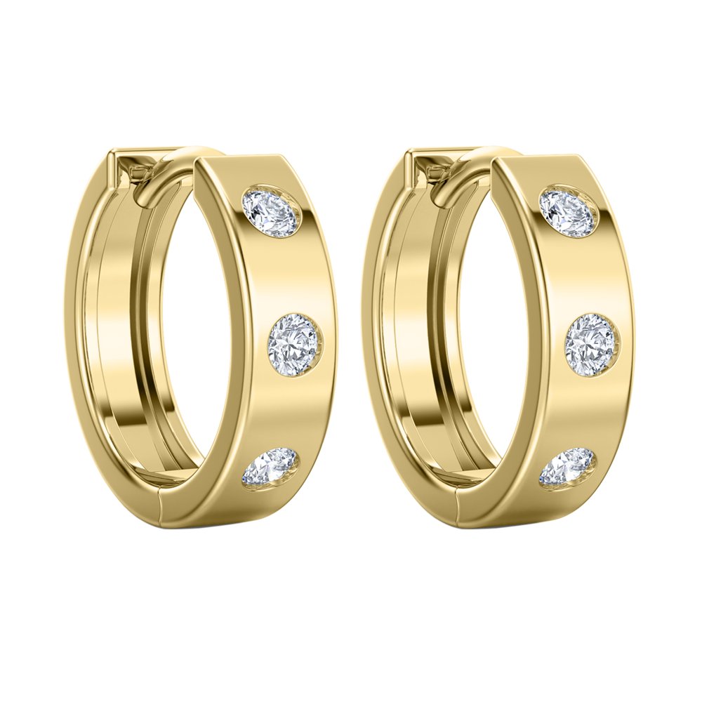 STFE-667Y — boucles d'oreilles en vermeil or 14K avec diamants cultivés en laboratoire