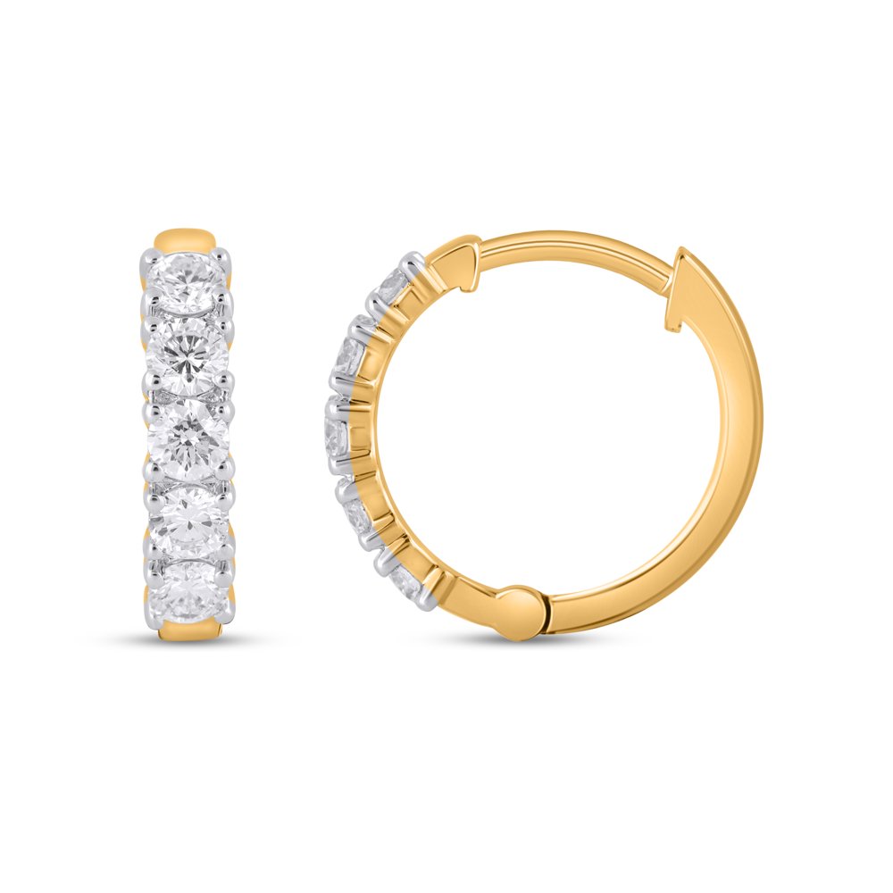 STFE-686Y — boucles d'oreilles en vermeil or 14K avec diamants cultivés en laboratoire
