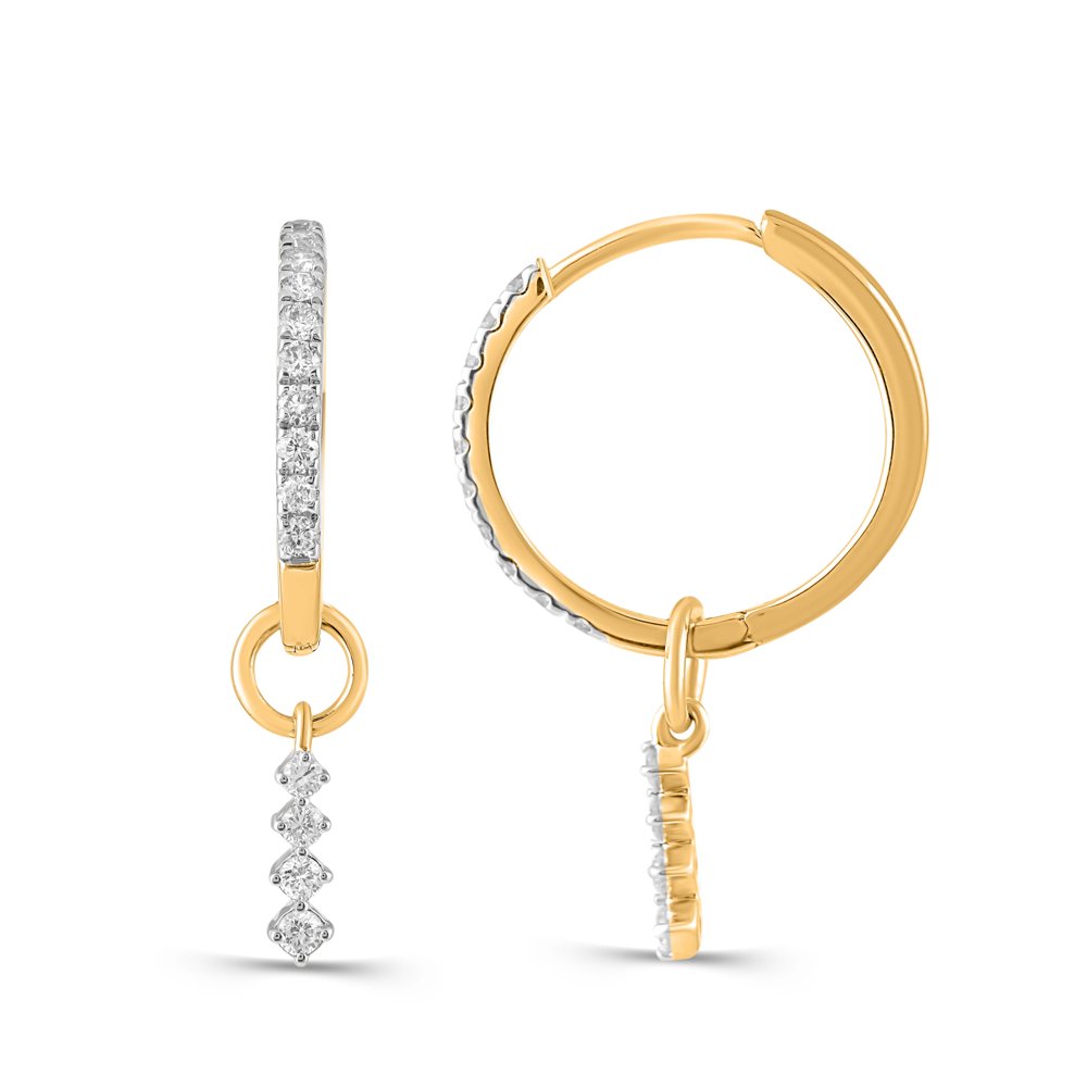 STFE-687Y — boucles d'oreilles en vermeil or 14K avec diamants cultivés en laboratoire
