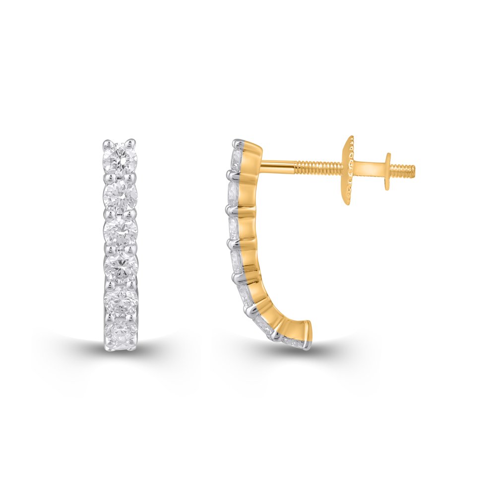 STFE-688Y — boucles d'oreilles en vermeil or 14K avec diamants cultivés en laboratoire