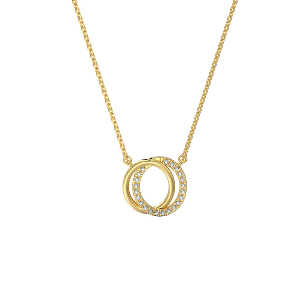 STNP-124Y — pendentif en vermeil or 14K avec diamants cultivés en laboratoire