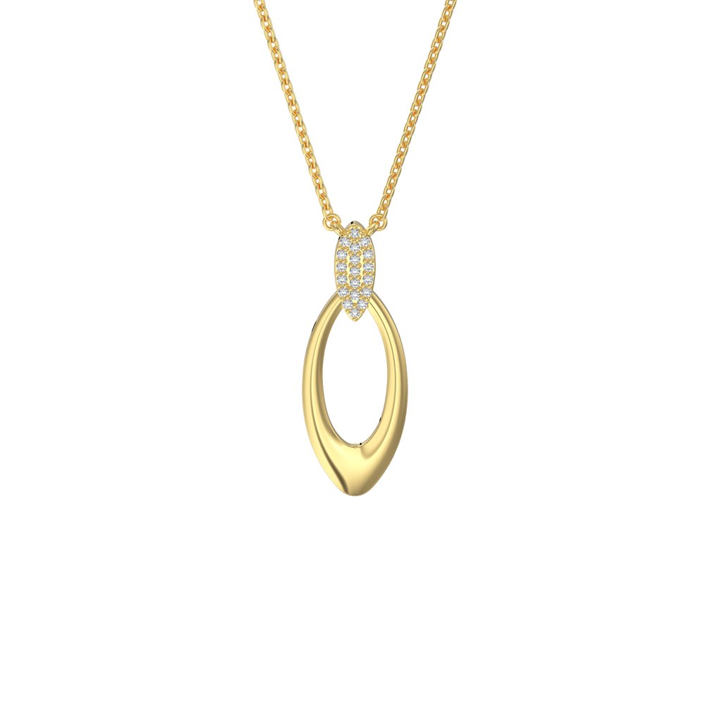 STNP-133Y — pendentif en vermeil or 14K avec diamants cultivés en laboratoire