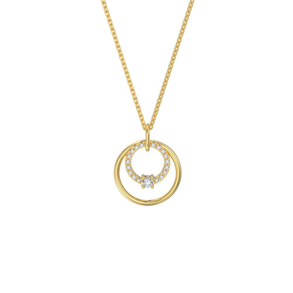 STNP-136Y — pendentif en vermeil or 14K avec diamants cultivés en laboratoire
