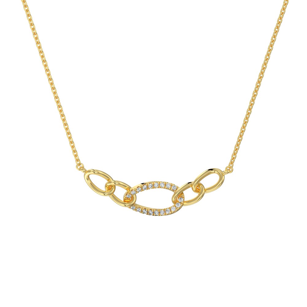 STNP-140Y — pendentif en vermeil or 14K avec diamants cultivés en laboratoire