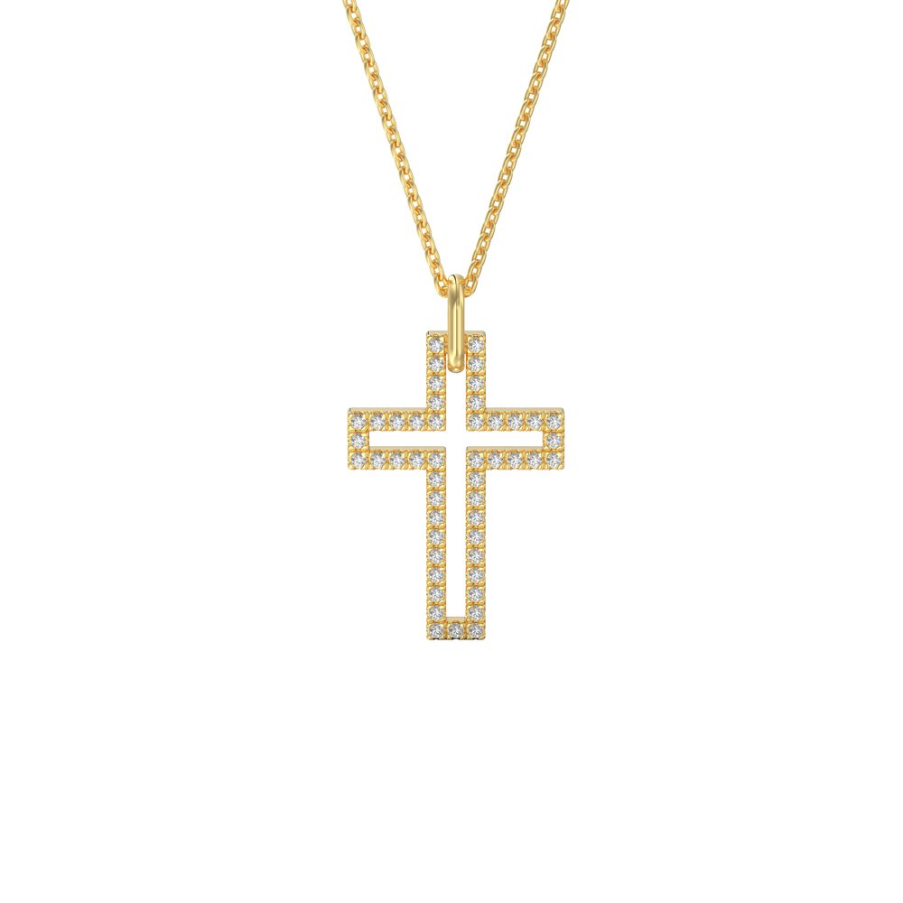 STNP-143Y — pendentif en vermeil or 14K avec diamants cultivés en laboratoire