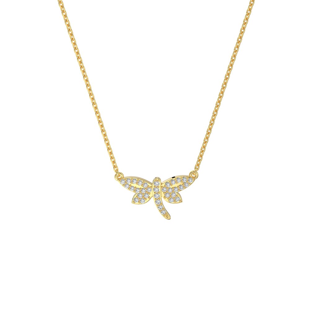 STNP-147Y — pendentif en vermeil or 14K avec diamants cultivés en laboratoire