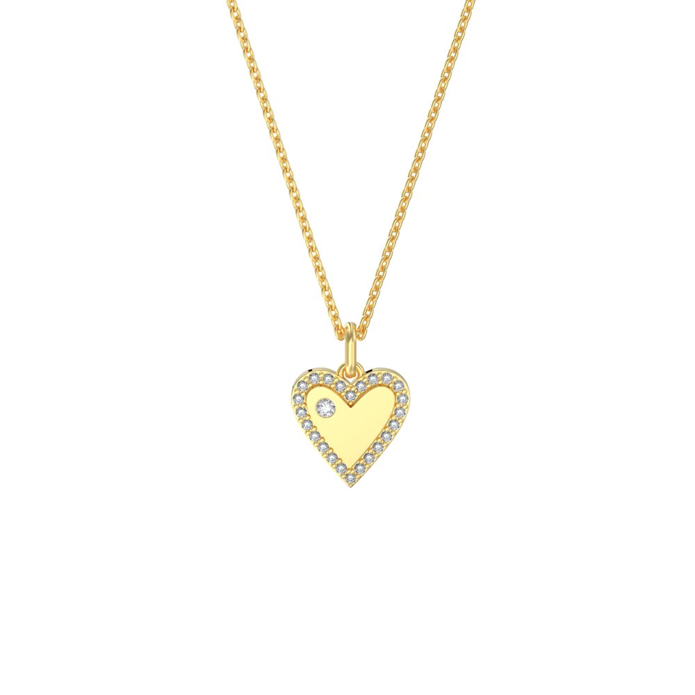 STNP-154Y — pendentif en vermeil or 14K avec diamants cultivés en laboratoire