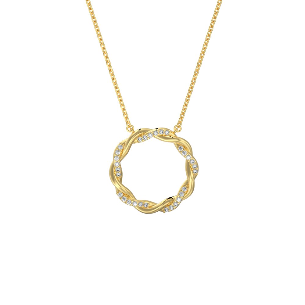 STNP-155Y — pendentif en vermeil or 14K avec diamants cultivés en laboratoire